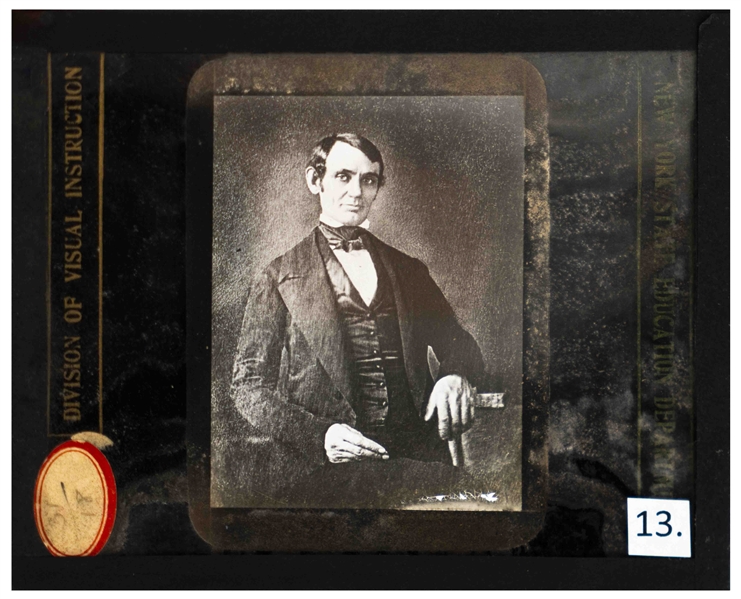 Abraham Lincoln Magic Lantern Slide -- The Earliest Known Photograph of Lincoln, Circa 1846